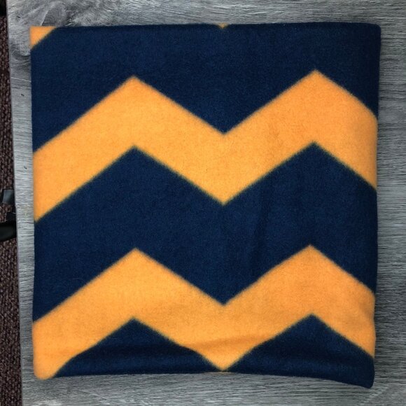Chevron Orange and Navy Blue gaiter neckwarmer fleece Scarf Tube Earmuff Gator - Picture 1 of 8